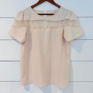 Poema Lace Blouse Cream Feminine Soft Girl Coquette Core Top L Fairycore